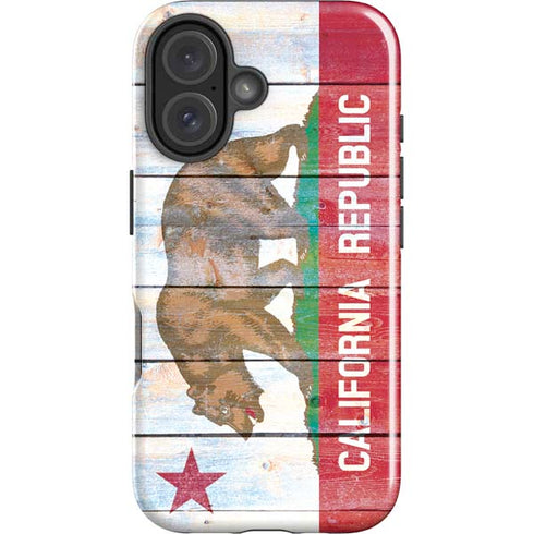 California Flag Light Wood iPhone 16 Plus Impact Case